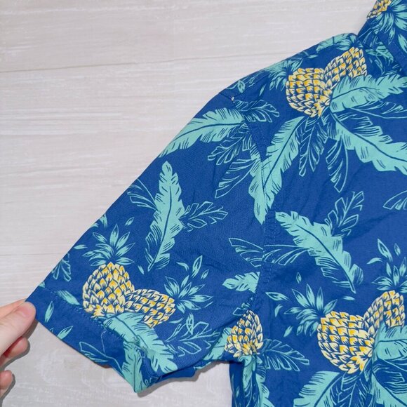 Abercrombie & Fitch Men's Blue Pineapple Print Short Sleeve Button Up Shirt XS - Picture 2 of 6